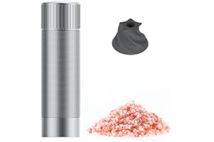 WhiteRhino Professional Salt Grinder Mill or Pepper Grinder,Heavy Duty High Output Aluminum Pepper Salt Refillable,Pepper Spice Grinder with Ceramic Burrs and 12 Adjustable Coarseness Settings
