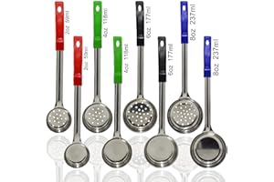 HEROFIBER Portion Control Serving Spoons, Serving Utensils, Set of 8, Measuring Serving Utensils for Restaurants, Weight Loss, Gastric Sleeve, Bariatric Surgery Must Haves, 4 Solid & 4 Perforated Scoops