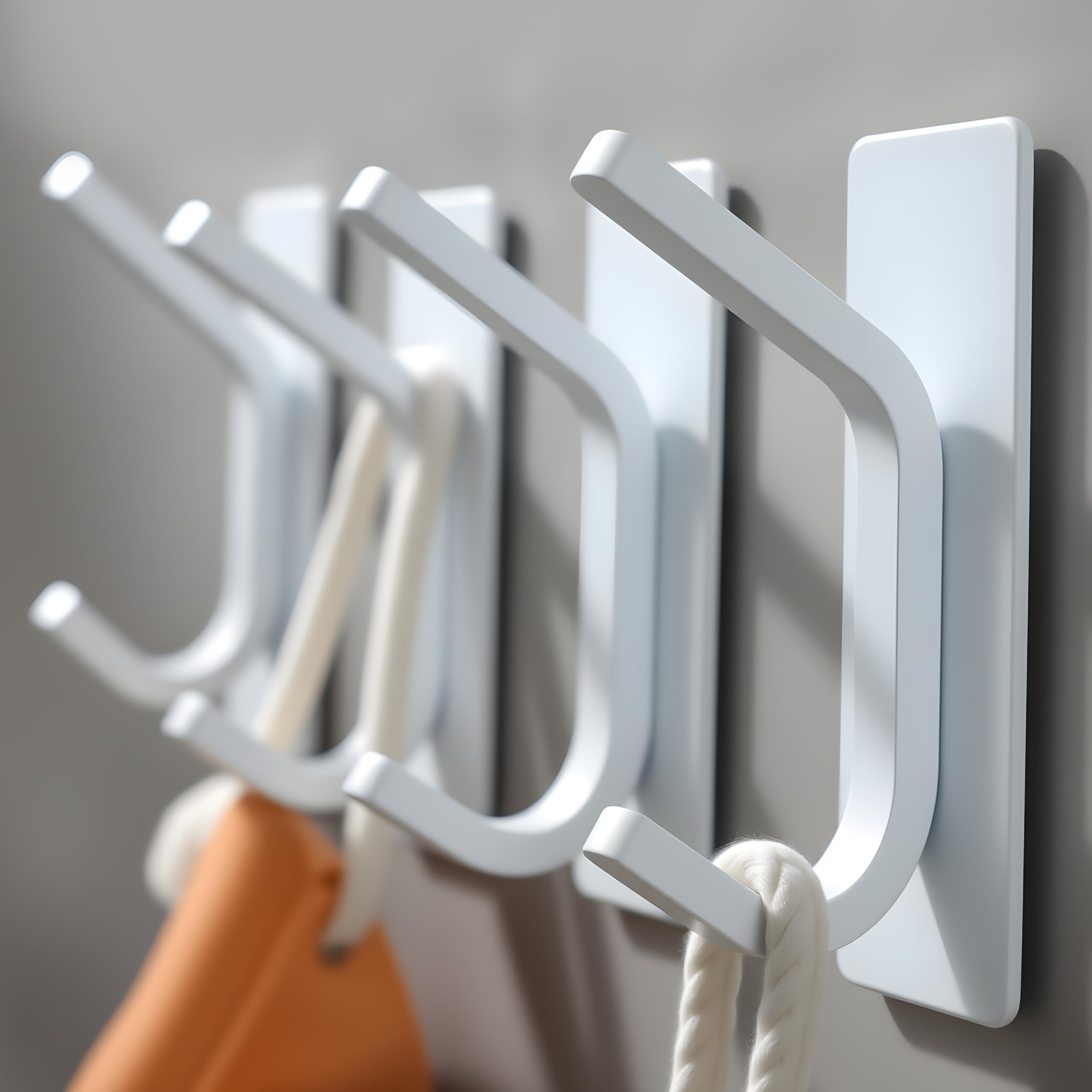 Photo 1 of Taozun Adhesive Hooks - White Wall Hooks, Stainless Steel Towel Hangers/Holders Stick on Bathroom and Kitchen, 4 Packs