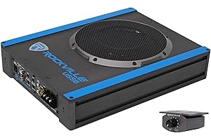 Rockville USS8 8" 600w Slim Under-Seat Active Powered Car/Truck Subwoofer Sub