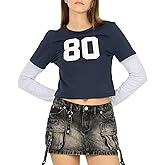 Forever 21 Women's 2fer Long Sleeve T-Shirt Layered Look with Graphic Front Print