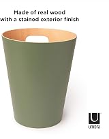 Umbra Woodrow 2 Gallon Modern Wooden Trash Can Spruce Finish view 3
