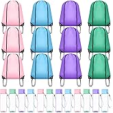 Honeydak 24 Pcs 17 oz Plastic Water Bottles Bulk and Drawstring Backpack Set Reusable Flip Top Leakproof Water Bottles with Handle for Adults Sports Gym Travel Party Outdoor End of Year Gifts