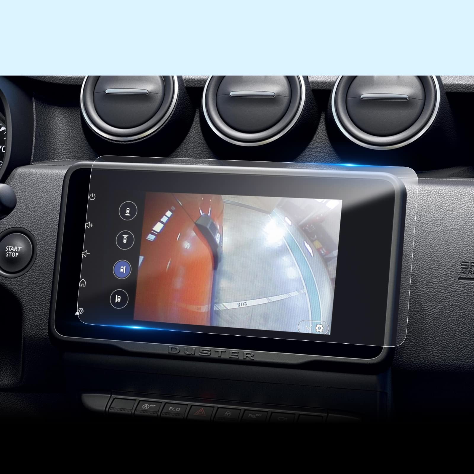 LFOTPP Navigation Screen Protective Film for Renaul-t Dacia Duster 8 Inch Media System, Anti-Fingerprint 5H Nano Transparent Screen Protector Car Navigation Film Accessories (Pack of 2)