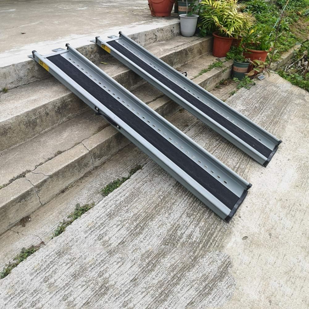 2 Pcs Portable Ramps with Handle and AntiSlip Surface, for Home Stairs Vehicles Wheelchair or
