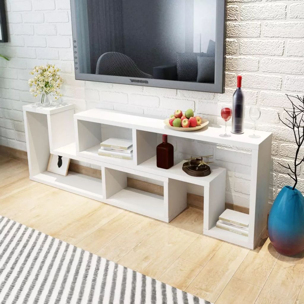 Tidyard-Mesa-para-TV-Aparador-para-TV-Mueble-TV-Salon-Mesa-Television-Mueble-Comedor-Consta-de-2-Eestantes-en-Forma-de-L