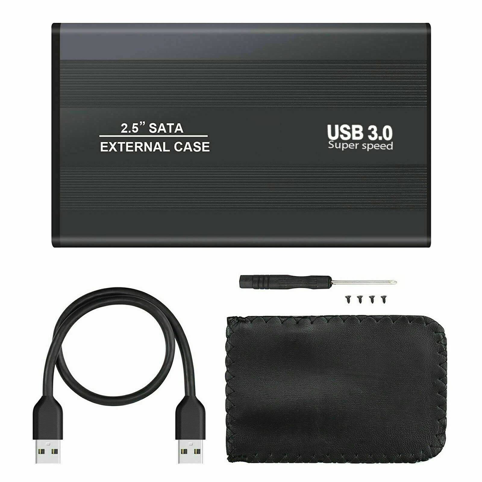 Multibao USB 3.0 to SATA External HDD Hard Drive For 2.5" Inch HDD/SSD Enclosure Caddy Metal Case Box Black