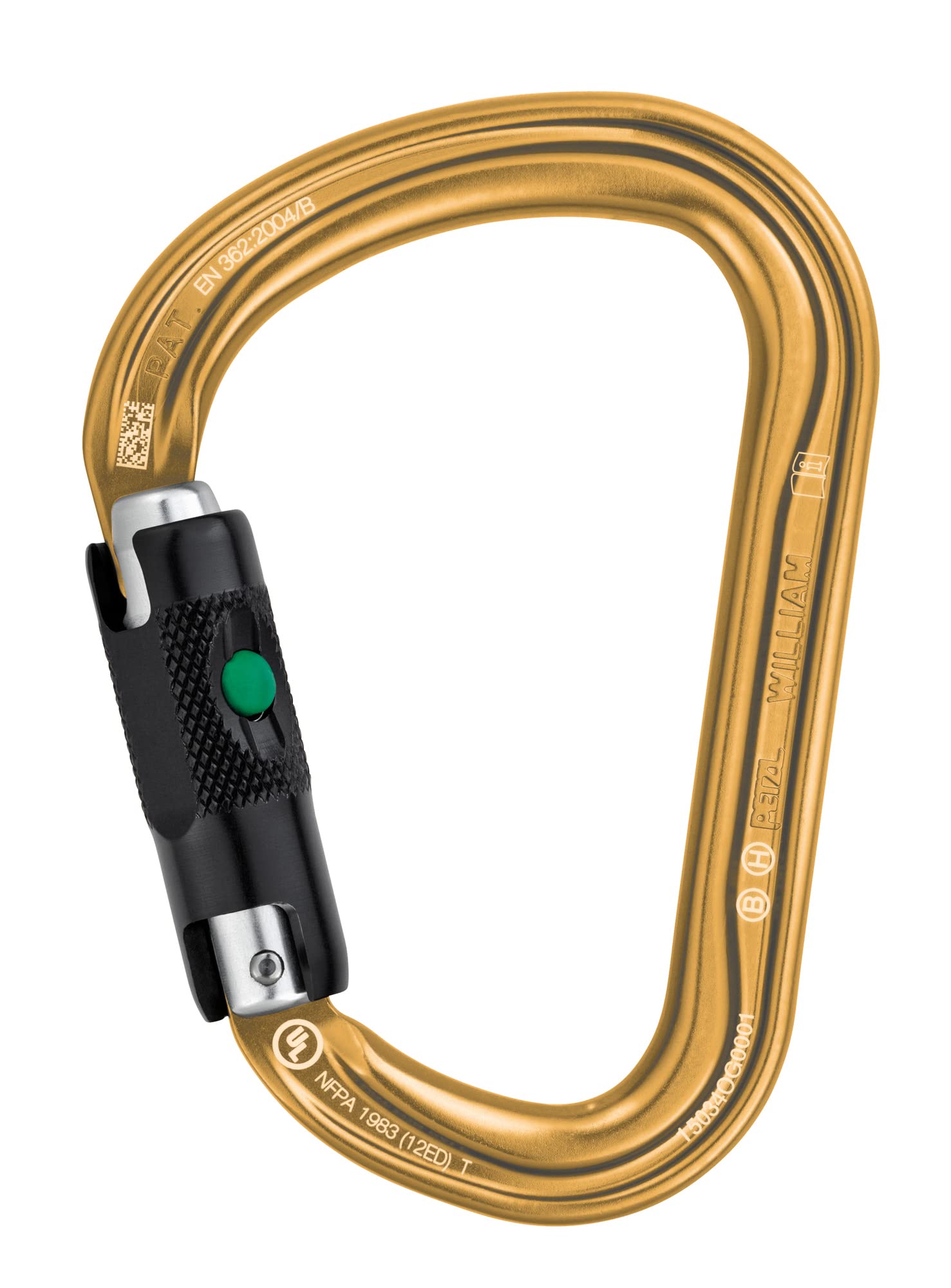 PETZL, William, Carabiner Large-Capacity Lightweight Asymmetrical, Air, Ball-Lock, Unisex-Adult