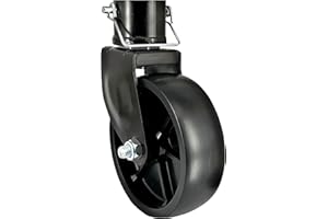 Rockane Black 6'' Black Trailer Jack Swivel Caster Wheel Replacement, Heavy Duty 1200lbs Capacity with Pin for Soft Ground Roll, Fits Any Boat Hitch Camper RV- Black