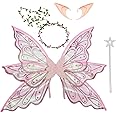 Large Gold Fairy Wings for Adults Dress Up Sparkling Sheer Wings Butterfly Fairy Halloween Costume Angel Wings for Women