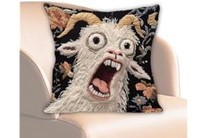 Couch Pillow Covers, Screaming Goat Pillowcase, Fun Hilarious Animal Graphic Pillowcase, 17.72x17.72 Inches Pillowcases, for 