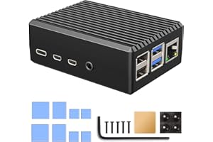 Miuzei Pi 4 Case Aluminum, Pi 4 Model B Case Passive Cooling with Heatsink for Pi 4B 8GB/4GB/2GB