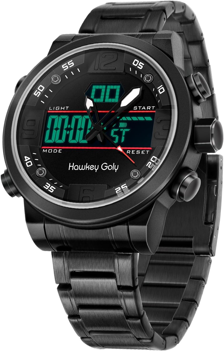 Hawkey Goly Waterproof Quartz Leather Watch for Men Date Display Chronograph Sport Analog Watch with Genuine Leather Band Mens Gift