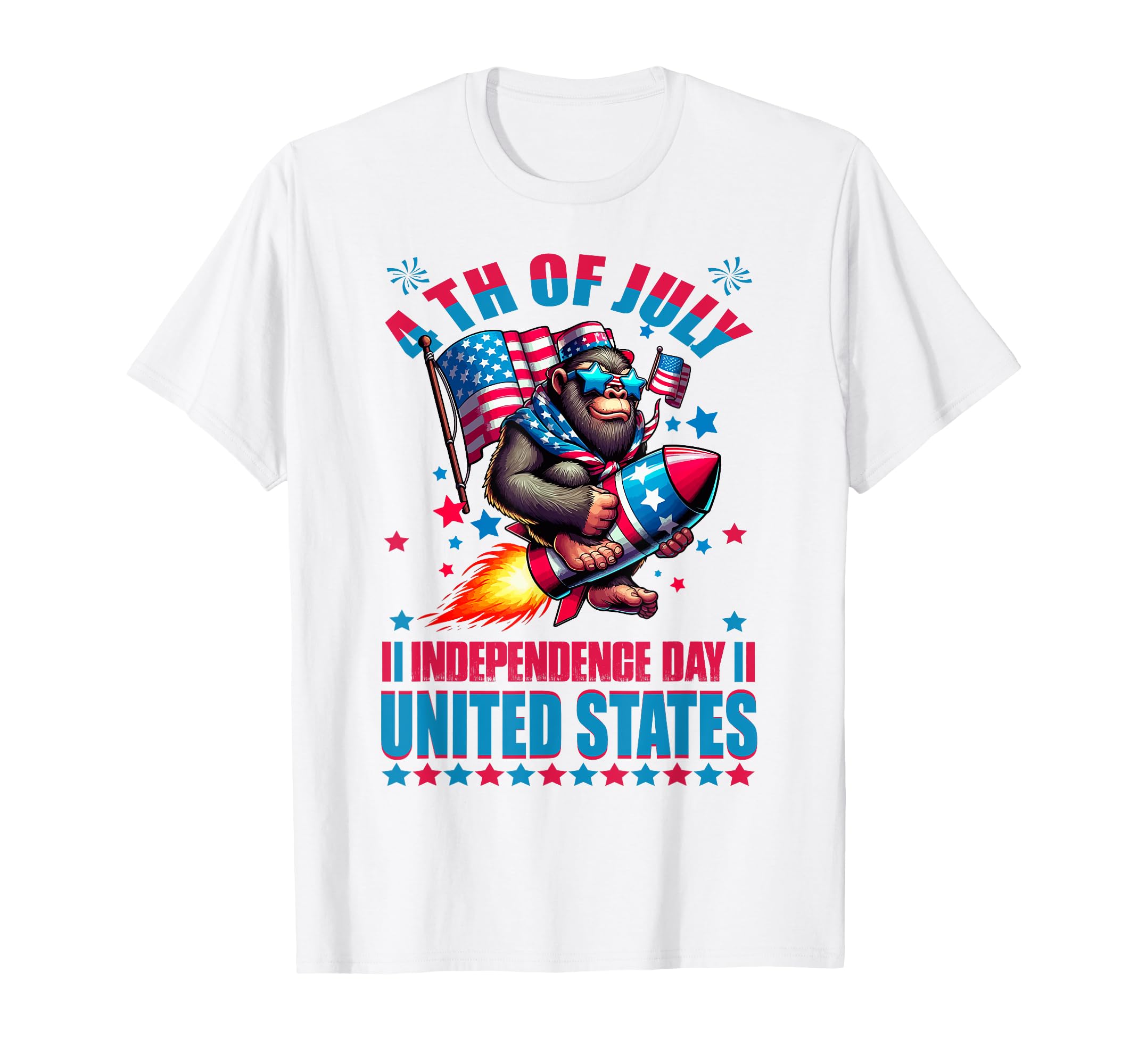 Photo 1 of Bigfoot 4th of July American Celebrating Independence Day T-Shirt