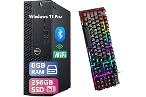 Dell OptiPlex 3060 SFF Desktop Computer PC, Quad Core i3-8100, 8GB RAM, 256GB SSD, RGB Keyboard, Mouse, DP, Windows 11 Pro (R