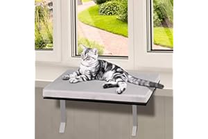 Topmart Pet Cat Window Seat Wall Mount Perch House Pets Furniture Saving Space All Around 360° Sunbath for Cats,Durable Steady Cat Shelf for Kitten