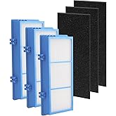 Improvedhand HAPF30AT Filter Replacement for Holmes AER1 Type Total Air Purifier, Fit for Holmes HAP242B-U HAPF30AT, 3 HEPA Filters and 3 Carbon Pre-Filters