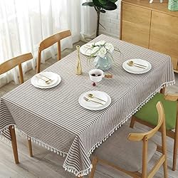 meioro Striped Tablecloth Rectangle Tablecloths