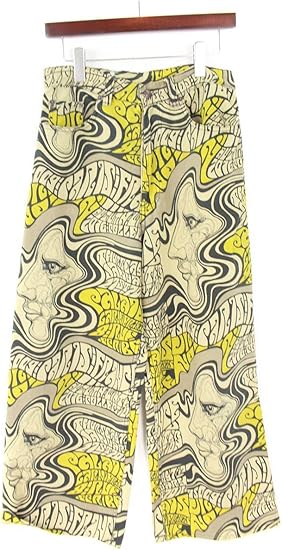 Amazon ドリスヴァンノッテン Dries Van Noten 16aw コレクションピース 総柄ワイドロングパンツ 29インチ ブラウン調 中古 ロングパンツ 通販