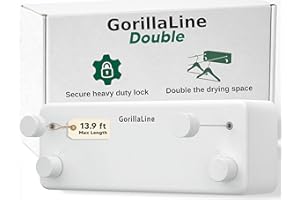 GorillaLine - Retractable Clothesline Indoor Outdoor Clothes Line - Heavy Duty Clothes Drying Laundry Line - Wall Mounted Drying Rack - Air Dry Clothing