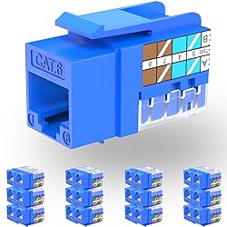 Rapink RJ45 Keystone Jack Cat6 10G Support, Cat6