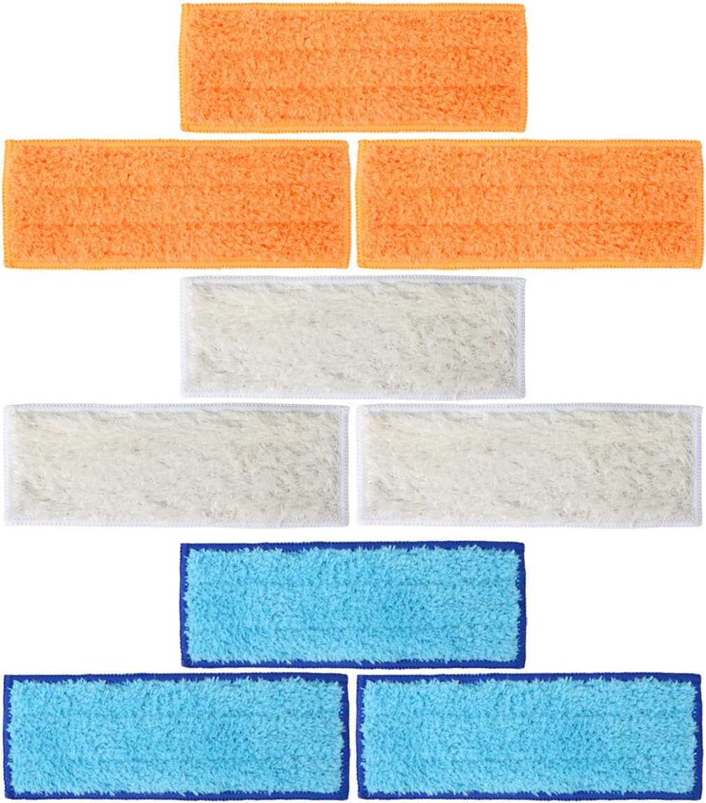 Colorfullife 9 Packs Washable Mopping Pads for iRobot Braava Jet 240 241, 3 Pack Dry Sweeping Pads,3 Wet Mopping Pads,3 Damp Sweeping Pads (9)