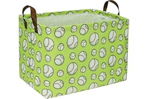 NTAOHAMPER Rectangular Large Baseball Easter Basket Empty for Boys and Girls,Kids Toys Storage Bin with Handles,Baby Room Decor,Gift Basket (Baseball)