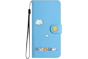 ZQQCONIG Case for iPhone 12 mini, Colorful Cute Cats Leather Flip Phone Case Wallet Cover with Creative Magnetic Protective S