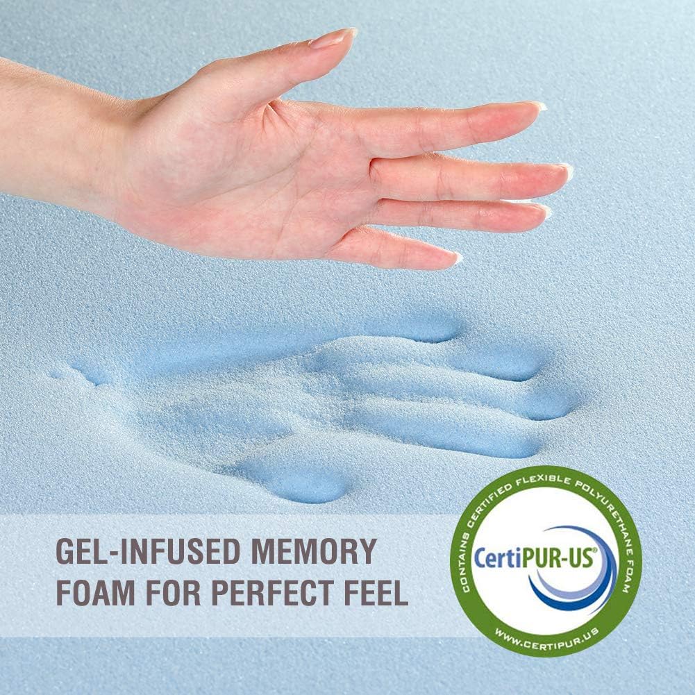 Inofia Mattress Topper 3 Inch Gel Infused Memory Foam Mattress Pad Ventilated Removable Cover with CertiPUR-US Foam (Full): Home & Kitchen
