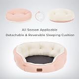 Bedsure Dog Bed for Small Dogs 63x53x20cm Round Pink Washable view 6