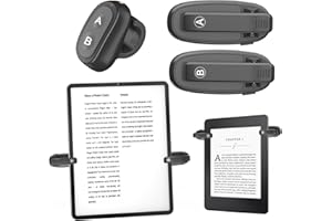 SSPONT [2 Clips] Finger Ring Page Turner Remote for Kindle Paperwhite Remote Page Turner Accessories for Kindle Clip Clicker Rechargeable Page Turner for Ipad Android Tablets Phone Camera Triggers