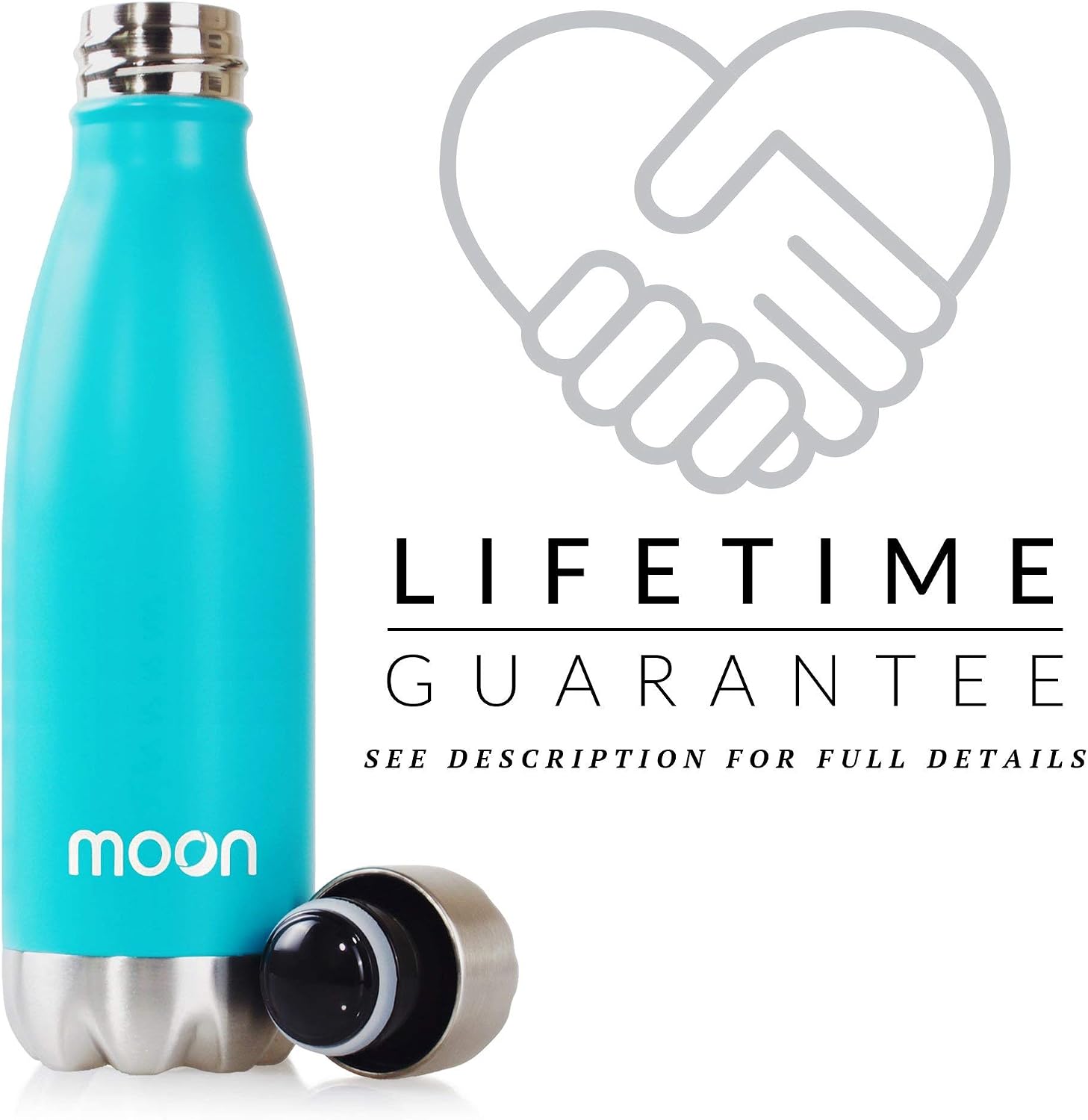 Moon Bottles, Insulated Water Bottle that Lasts Forever, 18/8 Stainless Steel Vacuum Flask, Double Walled Drink Bottle - Image 5