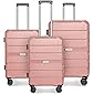 SURFLINE Hardside Luggage Set Suitcases with Spinner Wheels Lightweight Luggage with TSA Lock Rose Gold 3 Piece (28 inch…