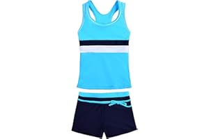 Uhnice Girls Swimsuit Two Piece Tankini Swimwear with Boyshort