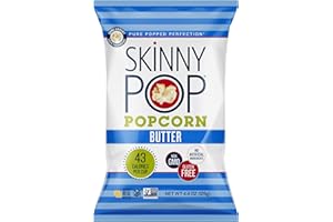 SkinnyPop Butter Popcorn, Gluten Free, Non-GMO, Healthy Popcorn Snacks, Skinny Pop, 4.4oz Grocery Size Bag