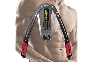 EPHESPORT Chest Expander Arm Exercise Equipment,New Hydraulic Power Twister Spin Button 10 Gears Adjustable 22-440lbs,Thickened Carbon Steel, Handle Wear-Resistant Non-Slip PU Soft Rubber