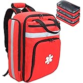 Cosell First Aid Bag Empty,EMS,EMT,Emergency Trauma Doctor Bag,First Aid Kit For Car,Home,Hiking,Camping and Travel(Red)