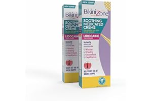 Bikini Zone Medicated After Shave Crème with Soothing Lidocaine, 1 Oz, 2 Pack