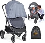 Orzbow Universal Mosquito Net for Pram with UPF 50 Sun Shade Grey