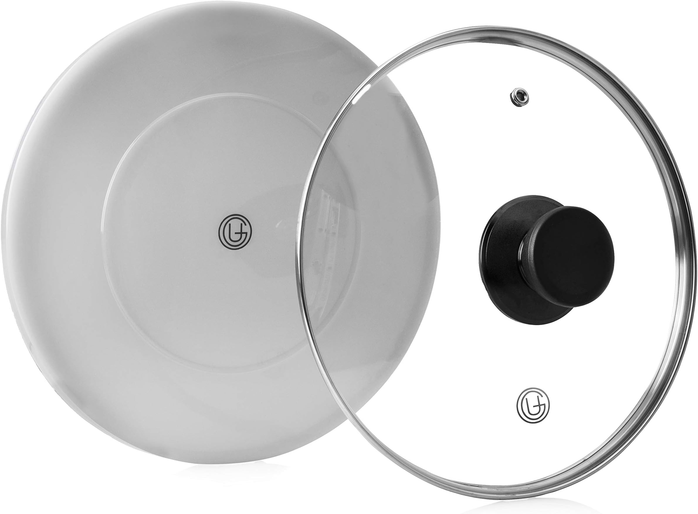 UpGoodAccessories for Instant Pot | 9 Inch Tempered Glass Lid w/Steam Vent and Silicone Cover | 2 Piece Set | Designed for 6 QT Pots | Great for Slow Cooking & Storage (Modern Kitchen Series, Grey)