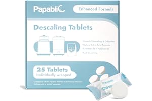 Papablic Descaling Tablets, 25 Count – Compatible with Baby Brezza, Momcozy, Papablic Bottle Washer, Warmer, Sterilizer & Formula Maker – Removes Milk & Limescale for Better Performance