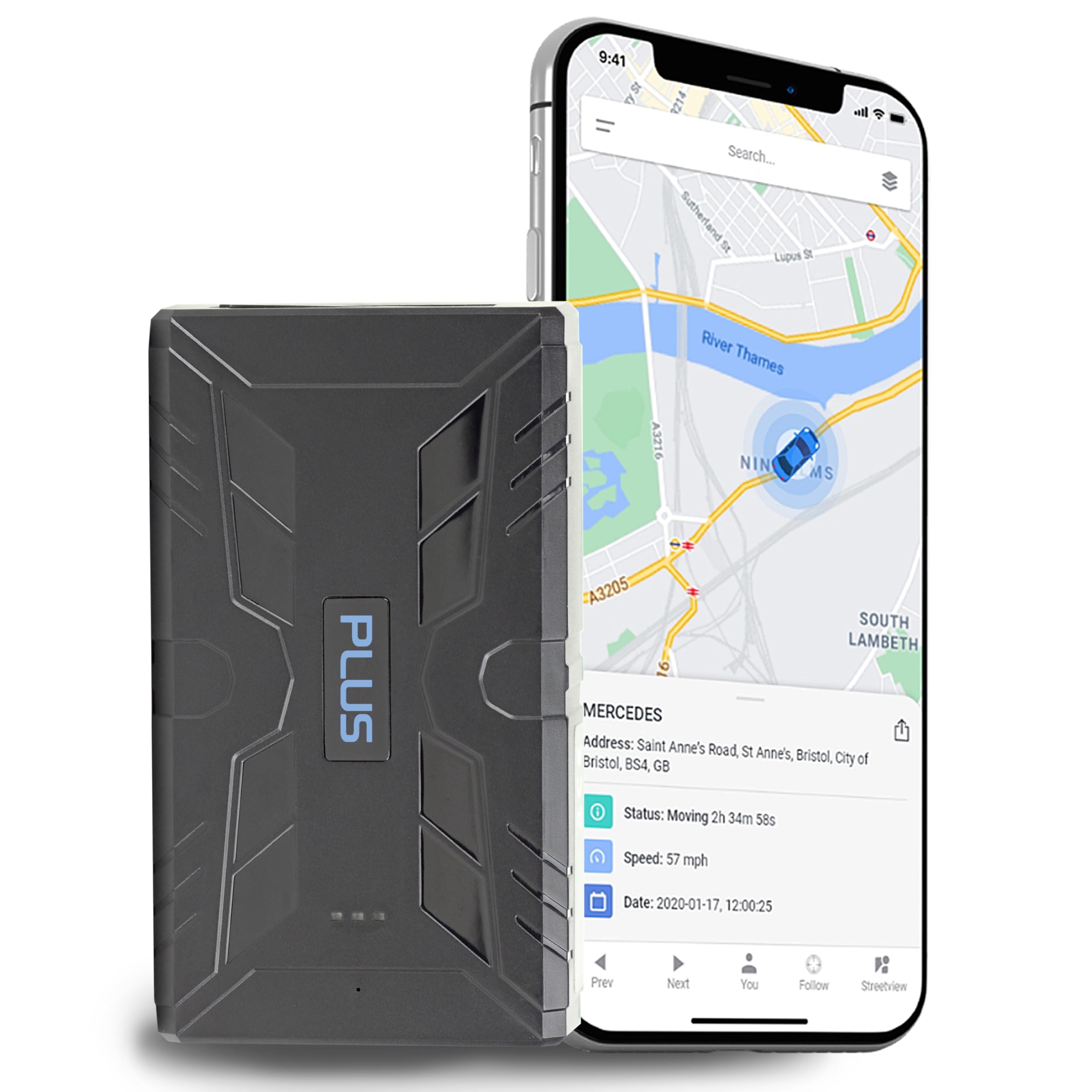 REWIRE SECURITY 104-Plus 4G Magnetic GPS Tracker for Vehicle | Easy Mount | Fits with Car, Truck, Van & Motorbike | Portable Live Tracking | Up to 4 Month Battery Life | Low Cost Subscription Plans