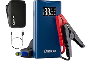 IDEAPLAY Jump Starter, 1500A Car Battery Jump Starter Portable for Up to 7.0L Gas and 5.5L Diesel Engine,Type C Fast Charging Battery Jumper with LED Flashlight