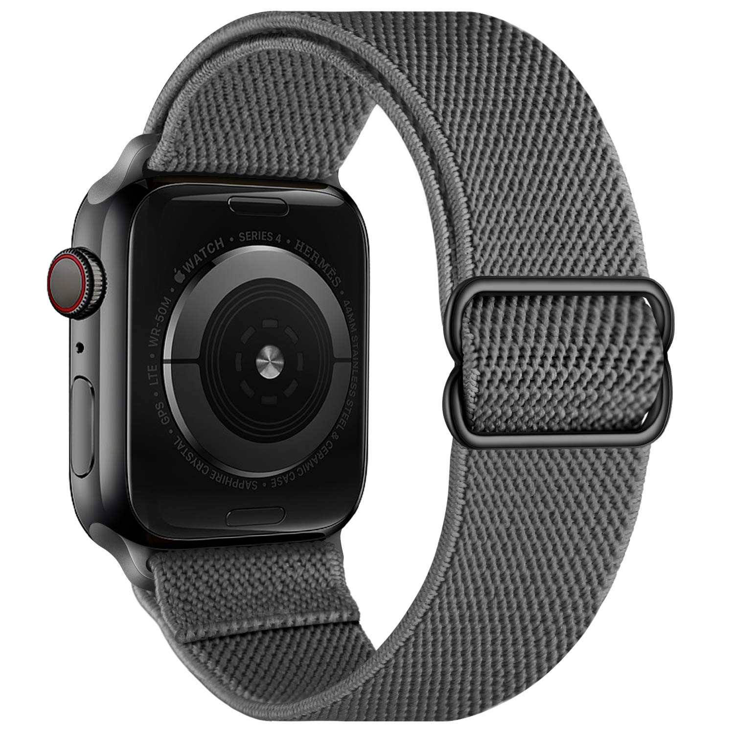 OXWALLEN Stretch Solo Loop Band Compatible with Apple Watch Series 11/10/9/8/7/6/5/4 SE Ultra 3/2/1 49mm 46mm 45mm 44mm, Adjustable Elastic Nylon Braided Sport Strap for iWatch Women Men, Deep Gray — image 1