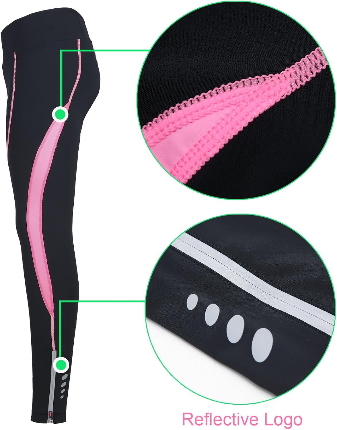 Women's Cycling Pants 3D Padded Compression Tight, Long Bike Bicycle Pants with Wide Waistband : Clothing