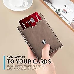 RUNBOX Mens Slim Wallet with Money Clip RFID