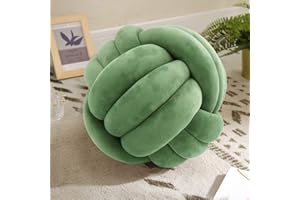 KUCCO-PILLOW Knot Pillow Ball-Shaped Decorative Throw Pillows,Olive 20cm Cute Couch Cushion Knotted Plush Pillow Suitable for Living Room Bed Decoration Handmade Braided Throw Pillows