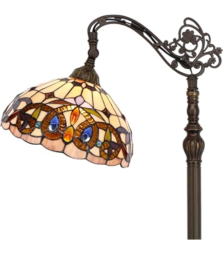 ZJART Tiffany Floor Lamp Stained Glass Lamp 18.88X12X67 Inch Angle