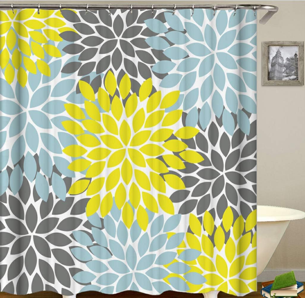 JgZATOA Cortina De Ducha Flor Geometría Baño Cortina De Partición
