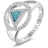 URONE AA Sobriety Rings 925 Sterling Silver Alcoholics Anonymous Ring AA Addiction Recovery Jewelry Gifts for Women Men